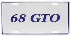 License Plate, Custom, 1968 GTO