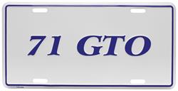 License Plate, Custom, 1971 GTO