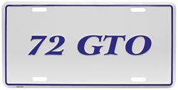 License Plate, Custom, 1972 GTO