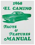 Manual, Illustrated Facts & Features, 1968 El Camino