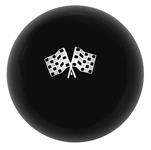 Shift Knob, Custom, "Checkered Cross Flags" Black