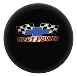 Shift Knob, "Chevy Power w/ Bowtie & Flag", Black