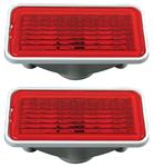 Rear Side Marker Lights, 68-69 El Camino/Wgn & 69 Skylark, Red w/Guide, Pair