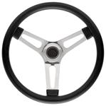 Steering Wheel Kit, 59-69 GM, Symm. Foam, 1.5, Tall Cap, Plain, Black