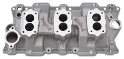 Intake Manifold, Edelbrock, C-357, SB Chevy, Three-Deuce