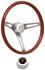 Steering Wheel Kit, 59-68 Pontiac, Retro Wood, Hi Rise Cap, Arrowhead, Polished