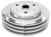 Pulley, Crankshaft, 1969-85 Small Block Chevrolet, Chrome, Triple Groove