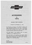 Accessory Listings & Pricings, 1973 Chevrolet