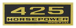 Decal, Chevelle/El Camino/Monte Carlo, Valve Cover, 425HP, Black/Gold