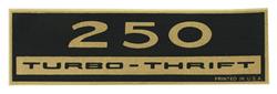 Decal, Valve Cover, 1964-77 Chevelle/El Camino/MC, 250 Turbo-Thrift