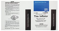 Decal, Tire Inflator Bottle Instructions, 1973-77 Pontiac, E78x14x5, GM#: 486506