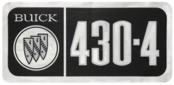 Decal, 67-69 Skylark, Riviera, Valve Cover, 430-4