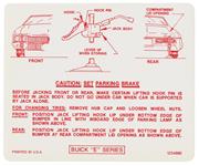 Decal, Jacking Instructions, 1970 Riviera, In Trunk, GM # 1234880