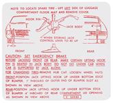 Decal, Jacking Instructions, 1966-67 Riviera, In Trunk, GM # 1377003