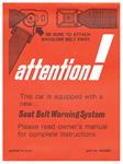 Sleeve, Seat Belt Warning, 1972 GM, On Sun Visor