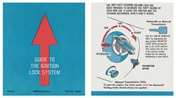 Sleeve, Ignition Lock Instructions, 1973-74 Riviera, 1974 Bonn/Cat