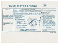 Sleeve, Engine Starting Instruction, 1975-76 Riviera, On Sun Visor