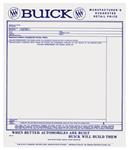 Window Sticker, New Vehicle Price, 1963-64 Buick