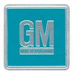 Decal, GM Mark Of Excellence, 1966-67 GM, Door Jamb, Turquoise