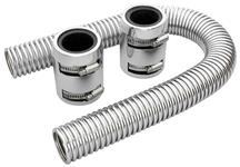 Radiator Hose, 24", Chrome Caps, Stainless Steel