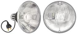 Headlights, Delta Lights LED 5-3/4" w/Halo, Convex Glass, H4 Bulb, High/Low-Beam