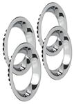 Trim Rings, 15"X8" Rally Wheel, Round Lip, Chromed Stainless Steel