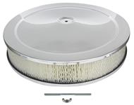 Air Cleaner, Assembly, 14x3", Chrome, w/Flat Base, Edelbrock/AFB