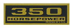 Decal, Chevelle/El Camino/Monte Carlo, Valve Cover, 350HP, Black/Gold