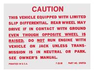 Decal, 64-71 GM, Trunk, Posi-Traction Label
