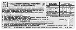 Decal, Emissions, 1973 CHV/EC/MC, 350-4V Hi-Perf. AT/MT, WK 330561