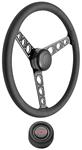 Steering Wheel Kit, 1969-88 Chevrolet, Autocross II, Leather, Red Bowtie Hi-Rise