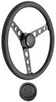 Steering Wheel Kit, 1959-69 GM, Autocross II, Leather, Plain Cap, Hi-Rise