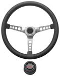 Steering Wheel Kit, 1967-69 Chevrolet, Retro w/Holes, Red Bowtie, Black, Hi-Rise