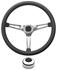 Steering Wheel Kit, 1959-69 GM, Retro w/Slots, Plain, Black/Polished Cap