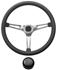 Steering Wheel Kit, 1969-89 GM, Retro w/Slots, Plain Cap, Black