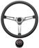 Steering Wheel Kit, 1969-88 Chevrolet, Retro w/Slots, Red Bowtie Cap, Black