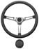 Steering Wheel Kit, 1969-89 GM, Retro w/Slots, Plain Cap, Black, Hi-Rise