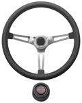 Steering Wheel Kit, 1969-88 Chevrolet, Retro w/Slots, Red Bowtie, Black, Hi-Rise