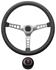 Steering Wheel Kit, 1959-68 Pontiac, Retro w/Holes, Pontiac Crest Cap, Black