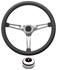 Steering Wheel Kit,1959-68 Pontiac, Retro w/Slots, Pontiac Crest Cap, Polished