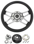 Steering Wheel Kit, Grant Challenger 4-Spoke, 1969-88, Chrome