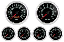 Gauge Kit, Marshall Instruments, Retro Muscle, 6-Piece w/ Speedo & Tach