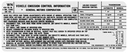 Decal, Emissions, 1973 CHV/EC/MC, 454-4V, AT/MT, WN 330563