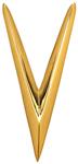 Emblem, Trunk "V", 1958 Cadillac Eldorado, Gold