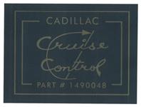 Decal, Cruise Control, 1967 Cadillac