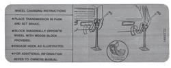 Decal, Jacking Instruction, 1968 Cadillac Eldorado, In Trunk