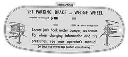 Decal, Jacking Instruction, 1961 Cadillac, In Trunk