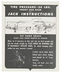 Decal, 58 Cadillac, Trunk, Jack Instruction, Biarritz