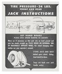 Decal, Jack Instruction, 1957 Cadillac Eldorado Biarriz, In Trunk