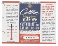 Decal, GM Kleerview Bottle, 1955-58 Cadillac, GM # 990064